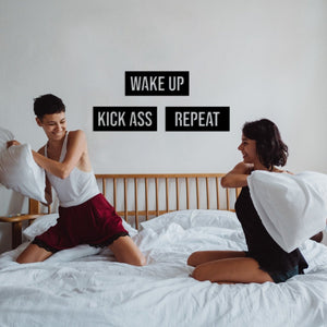 Wake Up Kick Ass Repeat - Metal Poster - Northshire